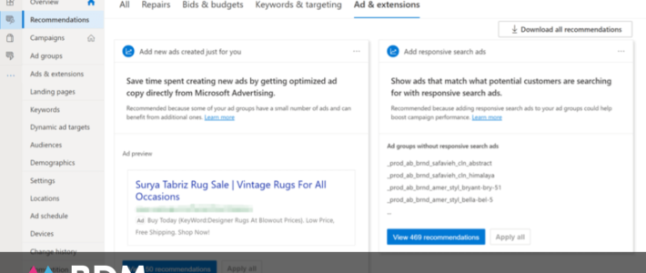 Microsoft Advertising : de nouvelles suggestions d’annonces appliquées automatiquement