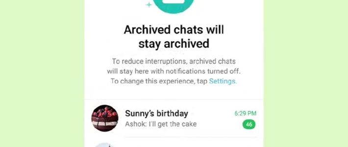 Archive WhatsApp : vos conversations masquées avec les notifications désactivées